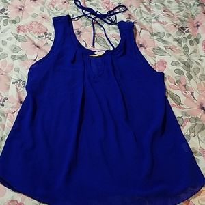 Tonia brand royal blue see through tank top